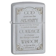 Zippo 28458 Serenity Prayer Satin Chrome Windproof Pocket Lighter