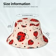 thumbnail image 6 of Kll Red Ladybug Bucket Hat For Women Men Packable Travel Beach Sun Hat Outdoor Rave Accessories Reflective Fisherman Cap, 6 of 9