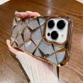thumbnail image 3 of Luxury Girl's Phone Case for iPhone 15 14 13 12 11 Pro Max Plus Glitter Bling 3D Cube Diamond Marble Soft TPU Shockproof Cover, 3 of 5