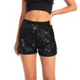thumbnail image 5 of Endives Sequin Shorts for Women Sparkly High Waist Tie Up Elastic Shorts Club Party Wear Black, 5 of 5