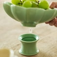 thumbnail image 2 of Ceramic Berry Basket, Stoneware Small Colander and Strainer, Mini Decor Fruit Bowls For Berries, Strawberry & Grape - Dishwasher Safe (Green), 2 of 8
