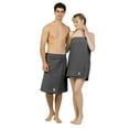 thumbnail image 2 of Authentic Hotel and Spa Authentic Turkish Cotton Terry Grey Monogrammed Spa and Shower Towel Wrap Grey - Y, 2 of 5