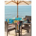 thumbnail image 3 of Outdoor Table Cloth with Umbrella Hole and Zipper, Turtle Waterproof Square Tablecloth 54"x54", Shark Ocean Coral Underwater Scenery Sea Washable Table Cover for Outside Party Patio Picnic, 3 of 8