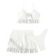 thumbnail image 3 of Traje de baño de 2 piezas para mujer, trajes de baño para mujer, conjunto de traje de baño de moda para mujer de color liso con falda cruzada y abertura lateral., 3 of 5