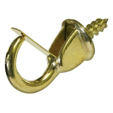 Hillman Group 851856 Carded - Safety Cup Hook, Brass - 0.875 in.