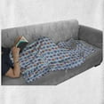 thumbnail image 5 of Alien Soft Flannel Fleece Throw Blanket, Repeating Print of Colorful Robots Mechanical Design of Funny Shapes, Cozy Plush for Indoor and Outdoor Use, 60" x 80", Pale Blue and Multicolor, by Ambesonne, 5 of 5