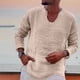thumbnail image 1 of pstuiky camisa de manga larga para hombre, Camiseta de manga larga con cuello en V para hombre, color liso, a la moda Tops casuales para hombres l, 1 of 6