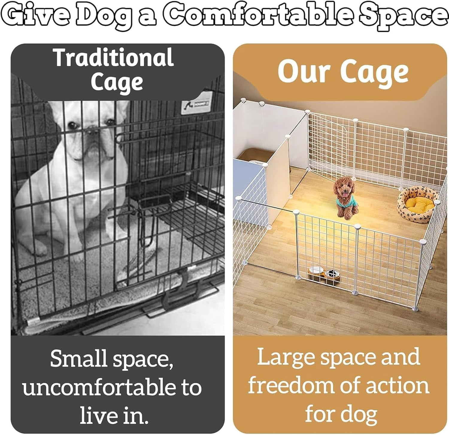 18 Panel Metal Pet Playpen with Door, Versatile Indoor Outdoor Exercise Pen for Puppies, Dogs, Kittens, Rabbits, Guinea Pigs & Small Animals