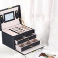 thumbnail image 1 of Iumwxz Three Layer Double Drawer Color Fashion Jewelry Box With Mirror And Lock, 1 of 3
