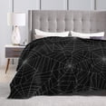 thumbnail image 4 of DouZhe Ultra-Soft Micro Fleece Lightweight Flannel Bed Blanket, Horror Spider Web Cobweb Print Cozy Warm Throw Blankets, 40"x30", 4 of 7