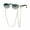 C6, variant on 7926-7506 Women's Fashion Chain Accent Round Frame Sunglasses - Trendy, Stylish
