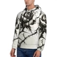 thumbnail image 3 of Uemuo Black And White Rose Pattern Men's Hoodie - Casual Pullover Hoodie with Kangaroo Pocket, Stylish Hooded Sweatshirt for Everyday Wear-XX-Large, 3 of 7