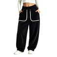 thumbnail image 3 of LIaqionyy Girls Fleece Pants Fuzzy Elastic Waist Baggy Sweatpants Soft Wide Leg Casual Loungewear with Pockets, 3 of 7