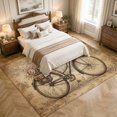 thumbnail image 4 of Area Rugs 5'x7', Romantic Roses Florals Carpet Runner Indoor Outdoor Rugs Home Decor Aesthetic, Vintage Bicycle Trees Rural Scene Non Slip Mats Washable Accent Rug for Living Room Bedroom, 4 of 7
