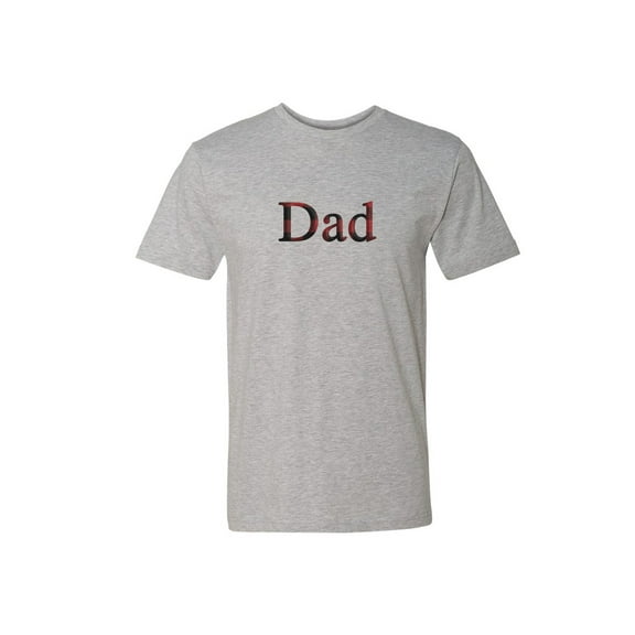 Hey You, Love 2X Men's Plus Size Handprinted Father Buffalo Plaid Buffalo Plaid T-Shirt in Gray, "Dad"