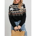 thumbnail image 6 of KelaJuan Women Knit Sweater Long Sleeve Crew Neck Elephant Pullover Warm Sweater for Fall Winter, 6 of 6
