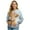 Blue and Brown-Highland Cow Floral, variant on Rooster Sunflower Printed Jackets for Women Trendy Sweatshirts Zip Up Jackets Coat Long Sleeve Outwear with Pockets, M