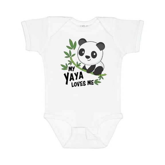 Inktastic My Yaya Loves Me- Cute Panda Boys or Girls Baby Bodysuit