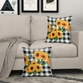 thumbnail image 3 of Sunflower Pillow Covers 18x18 Set of 2 Summer Flower Black Buffalo Plaid Yellow Floral Throw Pillows Farmhouse Outdoor Decorative Pillowcase Linen Square Cushion Cover for Home Couch Bed, 3 of 6