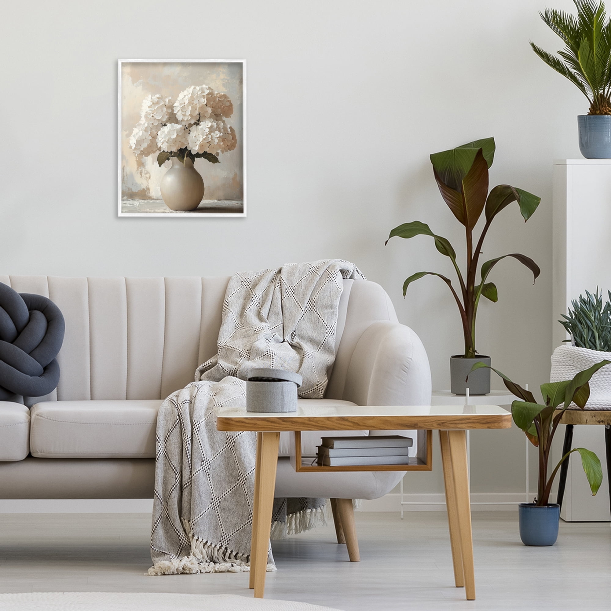 Stupell Industries Vase of Hydrangeas in Bloom White Framed Giclee Art, design by LSR Design Studio