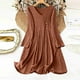 thumbnail image 1 of mfyjkho Vestidos para mujer, Mono de sudadera de manga larga con cuello redondo y bolsillos plisados en la espalda de color liso para mujer, falda larga Vestidos festivos para mujer xxl, 1 of 6