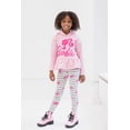 thumbnail image 2 of Conjunto de ropa: sudadera con capucha y leggings de forro polar con estampado peplum para niñas pequeñas, 2 of 8