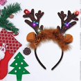 thumbnail image 3 of ZHAOCHENG Paquete de 4 diademas de reno navideñas iluminadas para suministros navideños y diademas para fiestas navideñas, 3 of 5