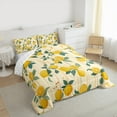 thumbnail image 3 of Manfei Kawaii Yellow Lemon Full Size Comforter Sets, Cartoon Fruit Print Bedding Comforter Set, Modern Stripes Geometric Reversible Bedding Sets, Ultra Soft Home Decor, 3pcs, 3 of 8