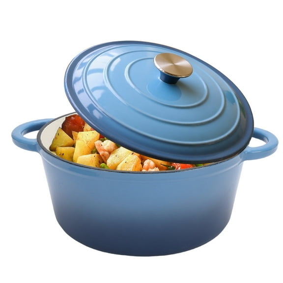 6 QT Enameled Cast Iron Dutch Oven with Lid, Nonstick Cookware for Baking, Roasting, Braising & Cooking, Dual Handles