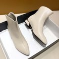 thumbnail image 7 of Tejiojio Fall Clearance Autumn Fashion Ladies Pointed Toe Short Low Heels Back Zipper Leather Boots, 7 of 7