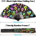 thumbnail image 3 of shiyou-13 Inch Rave Hand Fan,Clack Fan,Large Folding Hand Fan for Festivals, Halloween, Drag Queen, Rainbow for Women & Rave Accessories (Mushroom）, 3 of 4