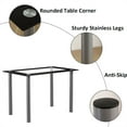 thumbnail image 4 of Thowdee 5 Piece Modern Glass & Metal Stainless Steel Dining Table with Chair Black, 4 of 10