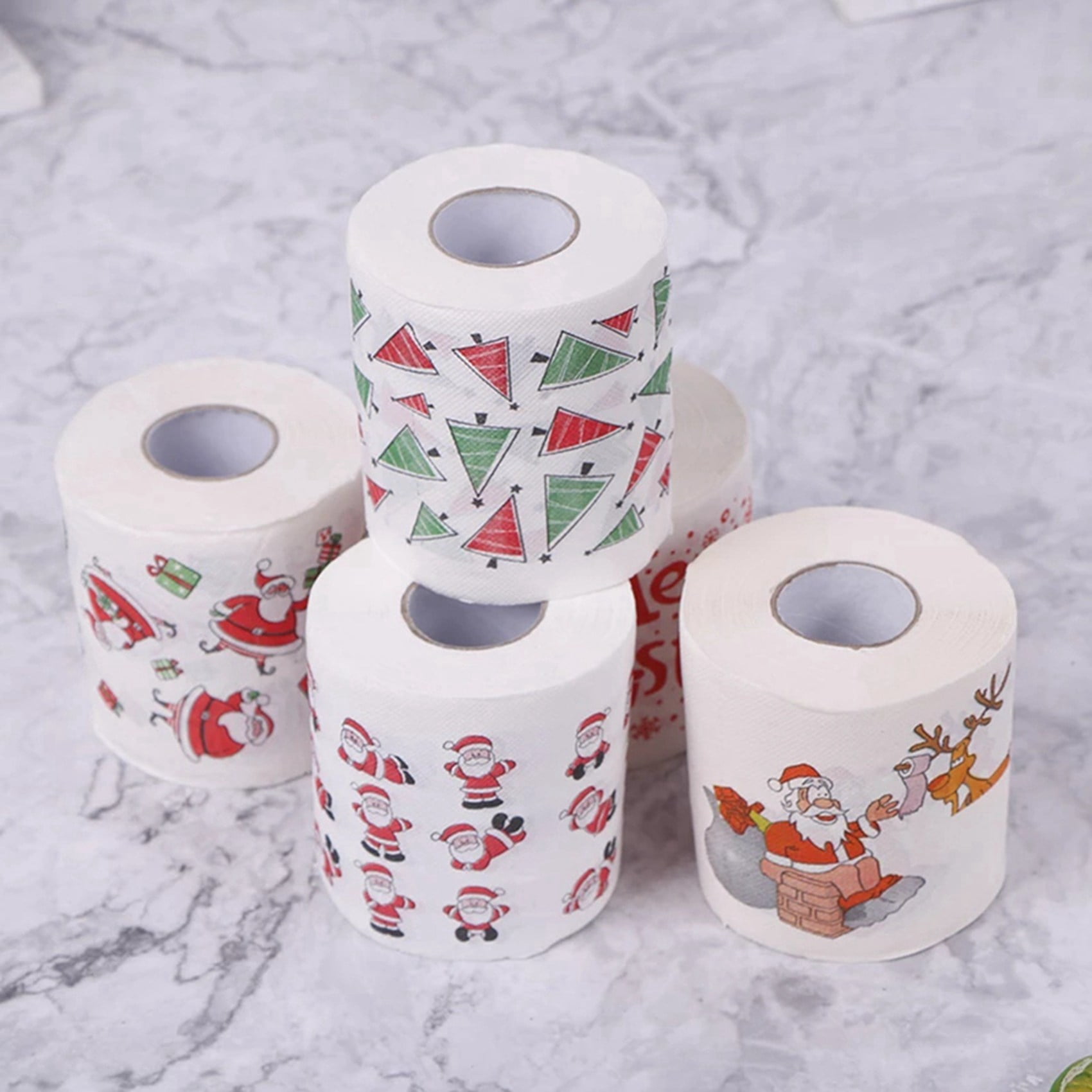 5 Styles Santa Claus Paper Roll Tissue Paper Towels Christmas Decorations Xmas Santa Office Room Toilet Paper 10 Roll