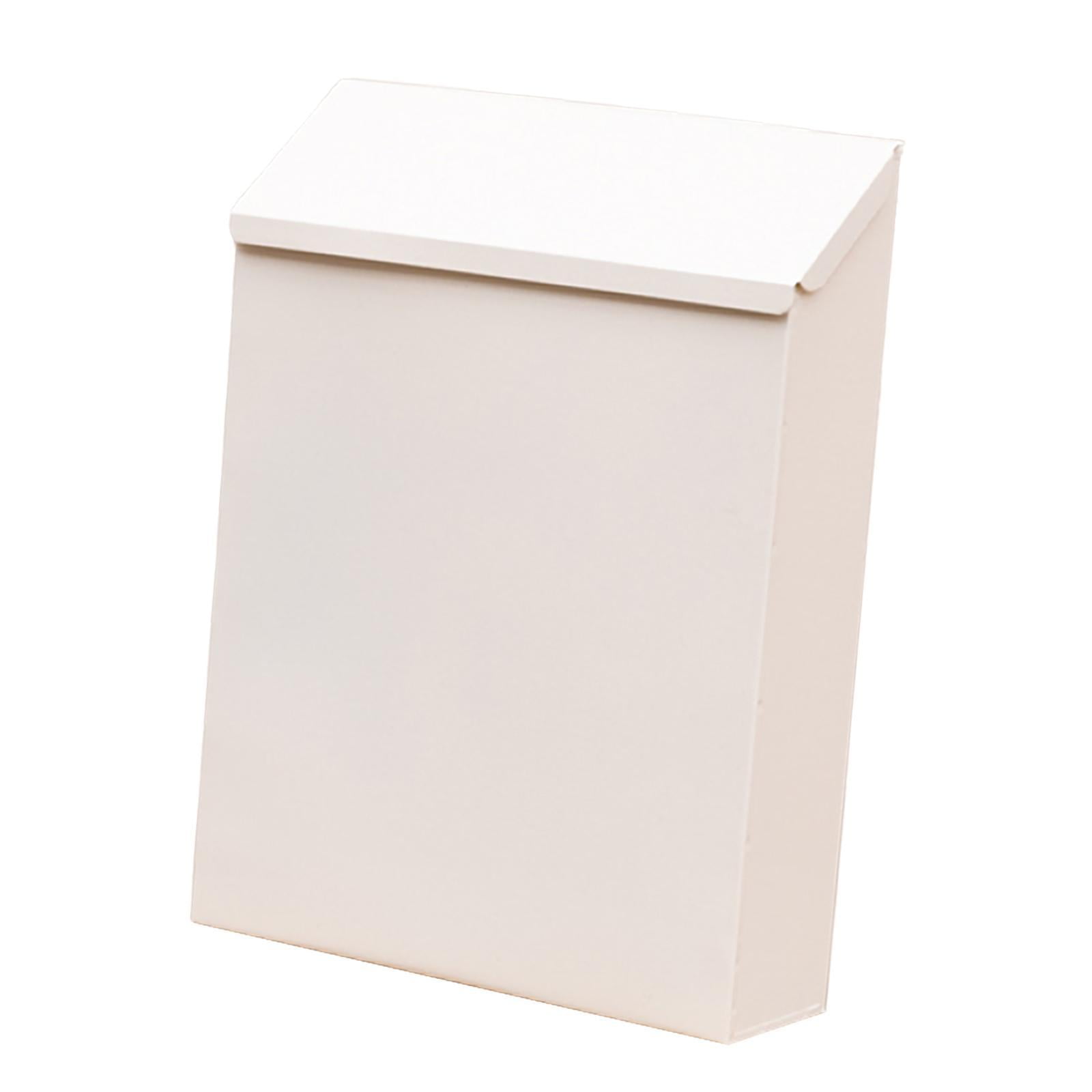 Fancyes Wall Mounted Mailbox Letter Sturdy Practical Decorative Drop Box Newspaper Holder Box for Outdoor Porch House Gate White