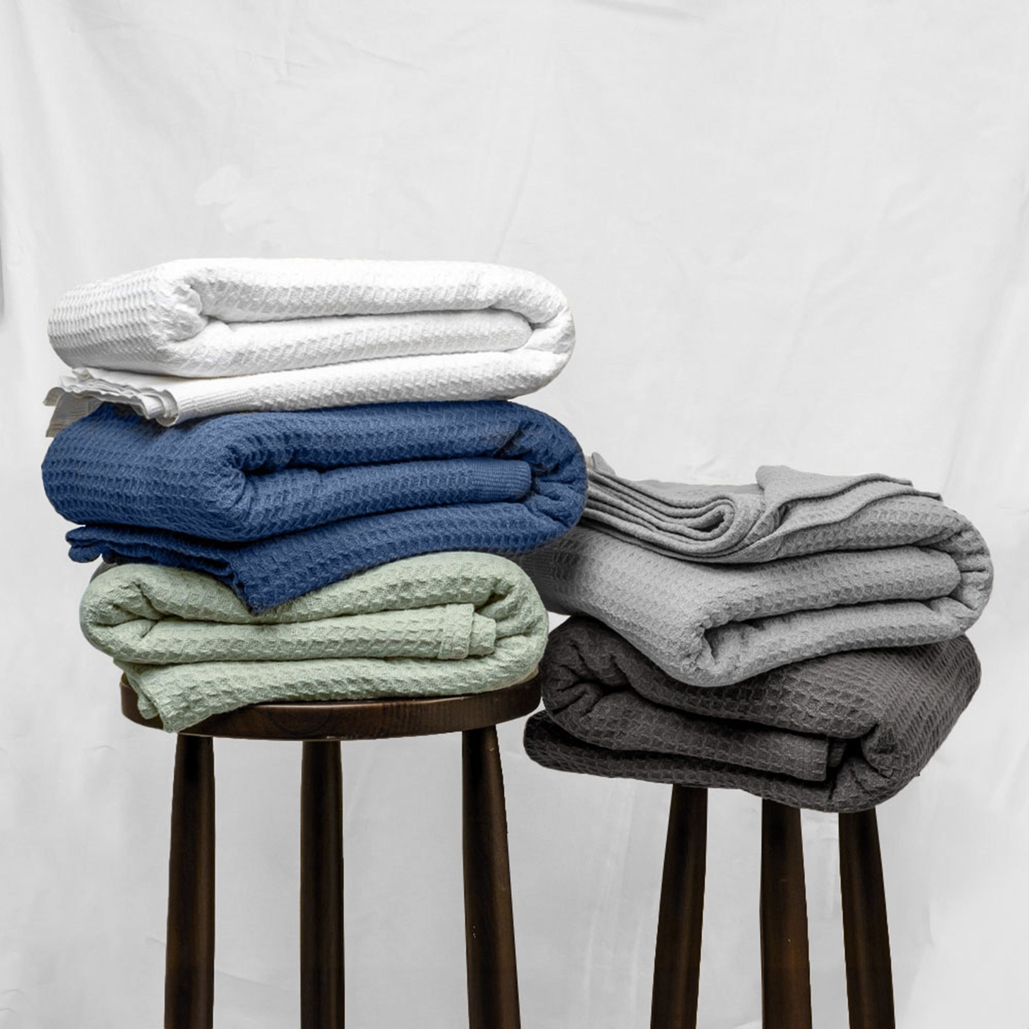Top Cotton Twin Waffle Throw Blanket for Couch (68" x 92"), 100% Cotton Throw Blankets for Bed, Waffle Blanket for Bed (Scott Grey)