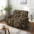 thumbnail image 4 of Jiueut Brown Leopard Pattern Recliner Loveseat Slipcover, Dustproof Recliner Armchair Covers Anti Slip 2 Seat Sofa Protection Universal Fit for Recliners, 4 of 7