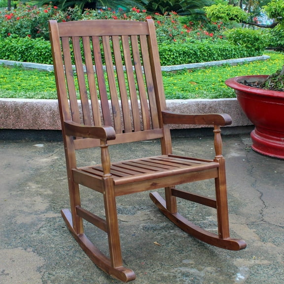 Outdoor Rocker Porch Swing Acacia Wood Antique Finish - Maykoosh Hardwood Rocker