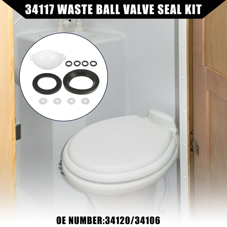 34117 Waste Ball Kit For Thetford Aqua Magic Toilets - Replacement For Style II, Lite & Plus Models