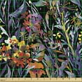 thumbnail image 2 of Ambesonne Fantasy Garden Fabric by the Yard Upholstery, Purplish Leaves Art, 2 Yards, Blue Violet Vermilion, 2 of 5