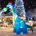 thumbnail image 1 of Costway 10 ft Christmas Inflatable Dinosaur, Christmas Lighted Green Dinosaur Bite Gift, 1 of 10