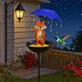 thumbnail image 7 of POLISE Spaces Solar Powered Bird Feeder Light 2-in-1, Outdoor Garden Courtyard Decoration with Ground Stake, 7.3 x 7.3 x 37.4 Inch Iron Construction, 6-12 Hour Auto Lighting, 7 of 7