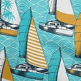 thumbnail image 1 of oneOone Cotton Poplin Twill Turquoise Blue Fabric Nautical Sewing Craft Projects Fabric Prints By Yard 56 Inch Wide, 1 of 6