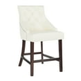 thumbnail image 3 of SAFAVIEH Eleni 26 in. H Tufted Wing Back Counter Stool with Ring, White, Set of 2, 3 of 10