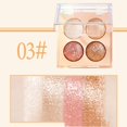 thumbnail image 2 of QunYou 4-Color Highlighter Eyeshadow Palette Pearl Shimmer Fine Texture Long-Lasting Buildable Color Eye Shadow Eye Makeup, 2 of 5