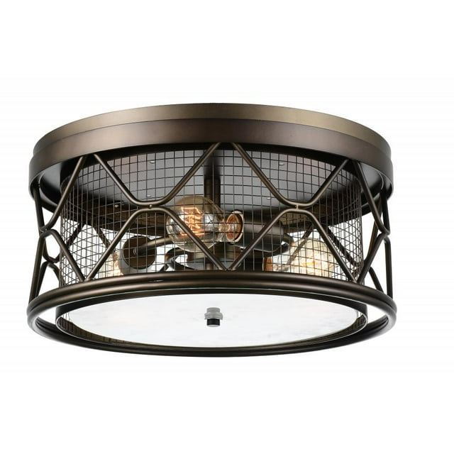 CWI Lighting Support de Cage à 3 Lumières avec Finition Brun Clair