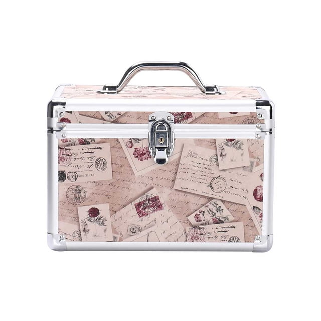 bedienty Storage Case Makeup Box Multifunctional Jewelry Container Light-weight Hard Shell Organization Cosmetic Tools Organizer Beige/L