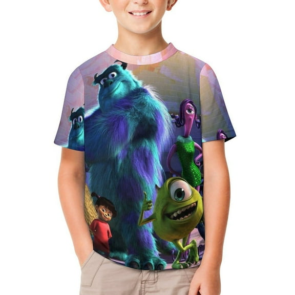 Monsters University Kids T-Shirt Summer Short Sleeve Top Tee Shirt 3D Pritnted Novelty Casual Crewneck T Shirt For Children