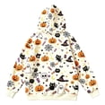 thumbnail image 5 of Zylarhe Kids Halloween Tops Hoodie with Front Pocket for Boys Cozy Sweatshirt Seasonal Comfort Beige 9-10 Years, 5 of 7