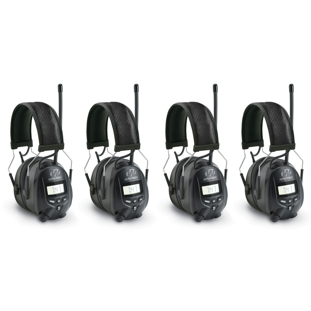 Walkers Hearing Protection Over Ear AM/FM Radio Earmuffs, 4 Pack GWP