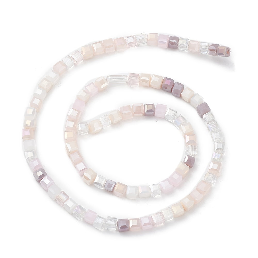 10 Strand Gradient Color Electroplate Glass Bead Strands AB Color Plated 4x4x4mm Hole: 1.2mm about 94~97pcs/strand 14.84~15.28 inch